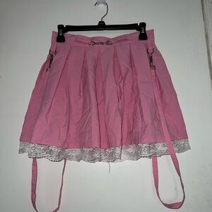 Pink Lace Trim Skirt